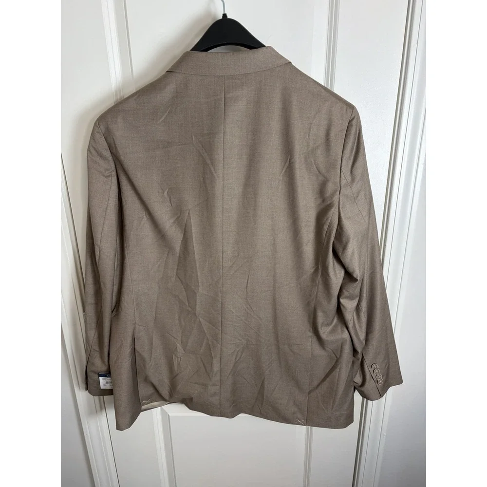 NWT!! $239 Nautica Mens 2-Piece Modern Fit Active Stretch Solid Suit Tan 48L 43W